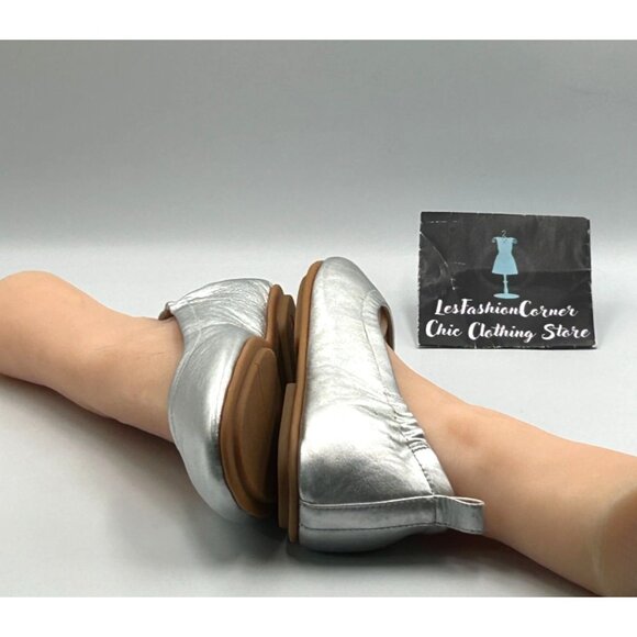 NWOB FitFlop Women's Metallic Silver Leather Allegro Ballet Flats Size 9 3018 - Picture 14 of 16